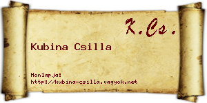 Kubina Csilla névjegykártya