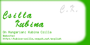 csilla kubina business card